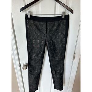 White House black market black stretchy pants size 2 flashy fancy trendy work pa